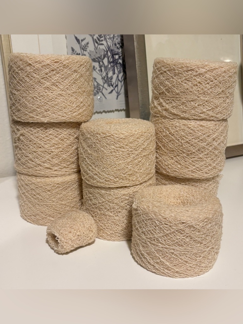 Cashmere Wool Blend Recycled Yarn Bundle of 9 Cakes 363 grams Cream Color